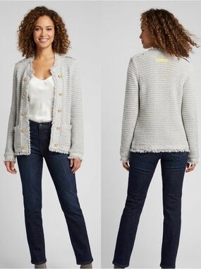 Kerri Rosenthal That Lady Textured Knit Button Jacket Cardigan